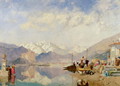 Recollections of the Lago Maggiore, Market Day at Pallanza, 1866 - James Baker Pyne