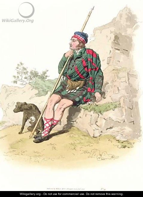 Highland Shepherd, from Costume of Great Britain published by William Miller, 1805 - William Henry Pyne