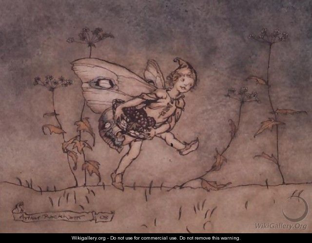 The elf attendant on Bottom, illustration to A Midsummer Nights Dream, 1908 - Arthur Rackham