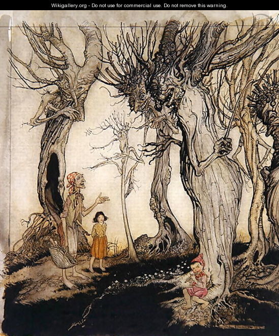 The trees and the axe, from Aesops Fables, c.1912 - Arthur Rackham