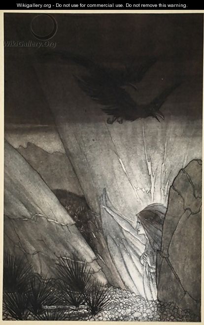 Erda bids thee beware, illustration from The Rhinegold and the Valkyrie, 1910 - Arthur Rackham