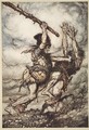 Fafner kills Fasolt, illustration from The Rhinegold and the Valkyrie, 1910 - Arthur Rackham