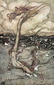 A Young Girl Riding a Sea Serpent, 1904 - Arthur Rackham