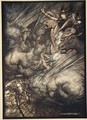 The ride of the Valkyries, illustration from The Rhinegold and the Valkyrie, 1910 - Arthur Rackham