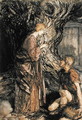 Siegmund and Sieglinde, Illustration from Rhinegold and the Valkyrie by Richard Wagner, Heinemann, 1910 - Arthur Rackham