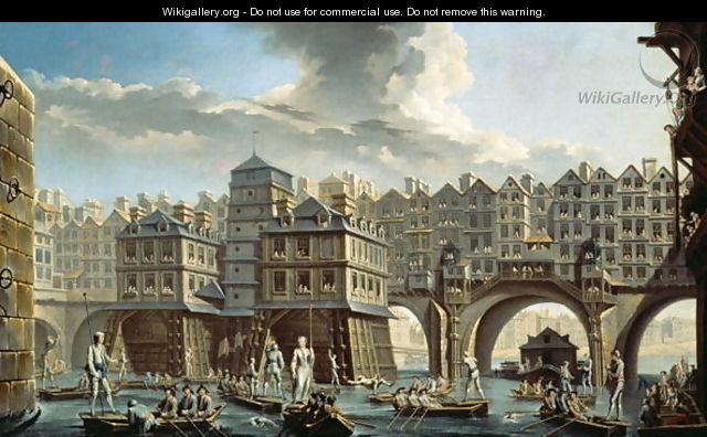 The Bargemens Contest in front of the Pont Neuf, Paris - Nicolas Raguenet