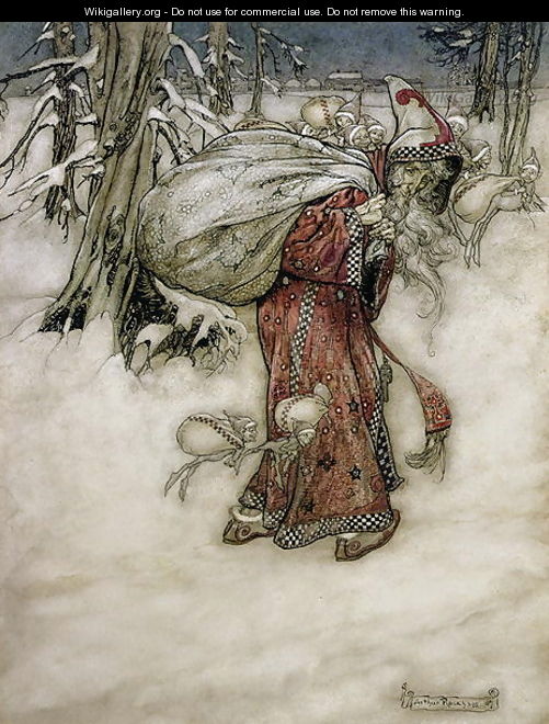 Santa Claus, illustration from Arthur Rackhams Book of Pictures, 1907, published 1913 - Arthur Rackham