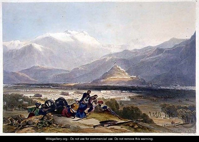 Bala Hissar and City of Kabul with the British Cantonments from the Ba Maroo Hill, Hostilities Commencing, plate 16 from 
