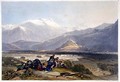 Bala Hissar and City of Kabul with the British Cantonments from the Ba Maroo Hill, Hostilities Commencing, plate 16 from 'Scenery, Inhabitants and Costumes of Afghanistan, engraved by R. Carrick c.1829-1904, 1848 - (after) Rattray, James