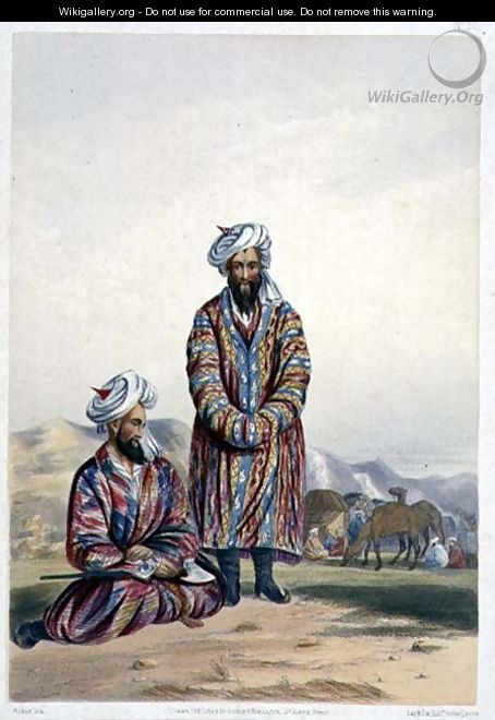 Oosbegs of Mooraud Bey, plate 20 from Scenery, Inhabitants and Costumes of Afghanistan, engraved by W.L. Walker, 1848 - (after) Rattray, James
