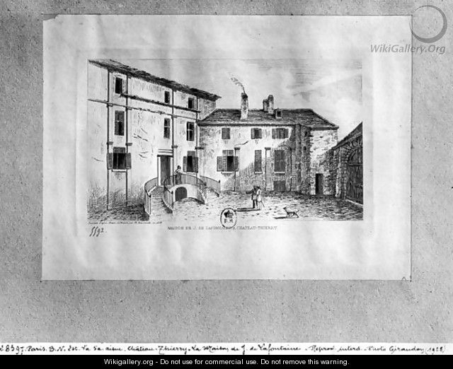 Jean de La Fontaines 1621-95 House at Chateau-Thierry, 1838 - Charles Nicolas Ransonnette