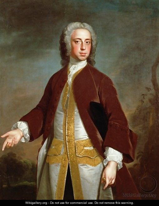 Portrait of Lord Sherard Manners, 6th son of the Duke of Rutland, before 1742 - Allan Ramsay