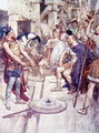 Vercingetorix d.46 BC Threw his Arms at the Feet of his Conquerors, plate from The Story of France by Mary MacGregor, 1911 - (after) Rainey, William
