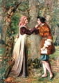 Celia Telling Rosalind that Orlando is in the Forest - Edward Rainford