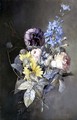 Bouquet of flowers with roses, peonies, delphiniums and daisies - Pierre-Joseph Redouté