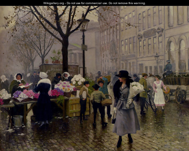 Fischer Gustave The Flower Market Copenhagen - Fisher Paul