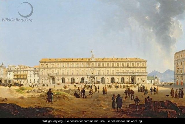 View of the Palazzo Reale, Naples - Josef Rebell