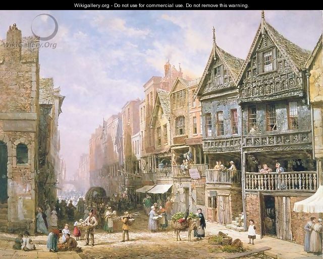 Watergate Street, looking towards Eastgate, Chester, c.1870 - Louise Rayner