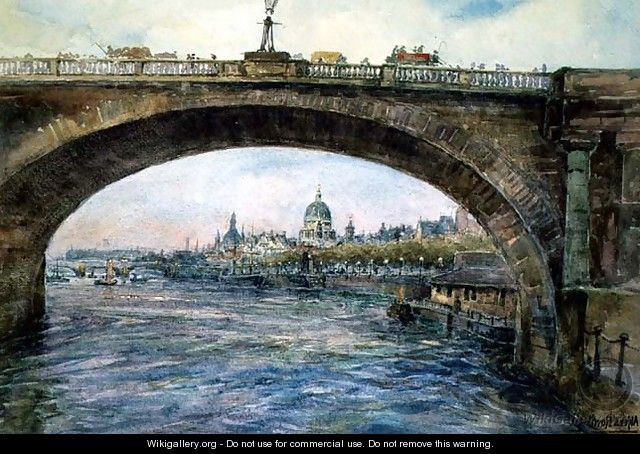 Waterloo Bridge with St. Pauls Cathedral in the Distance - Alfred Rawlings