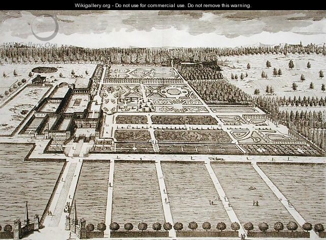 The Palace and Gardens, from Delights of the Villa Castellazzo by Domenico Felice Leonardi, published 1743 - Marc