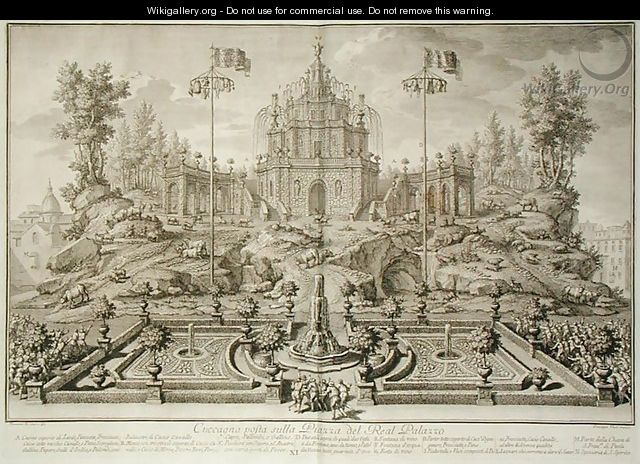 The Cuccagna, from Narrazione delle Solemni Reali Feste , engraved by Giuseppe Vasi 1710-82, published 1749 - (after) Re, Vincenzo dal