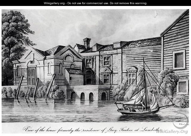 View of the House Formerly the Residence of Guy Fawkes at Lambeth, c.1850 - W. Read