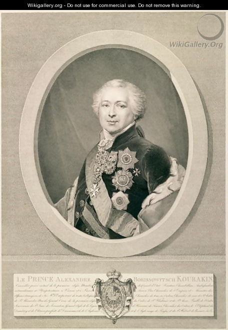 Portrait of Prince Kurakin, engraved by Nikolai Ivanovich Utkin 1780-1863, 1812 - (after) Renu, J.B.