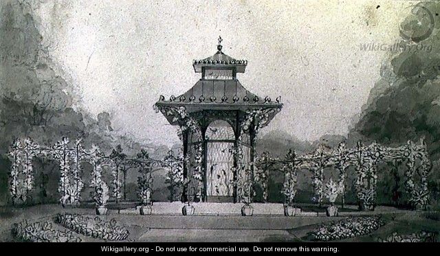 Design for an Aviary and Pergola in the Chinese Style, 18th century - Humphry Repton