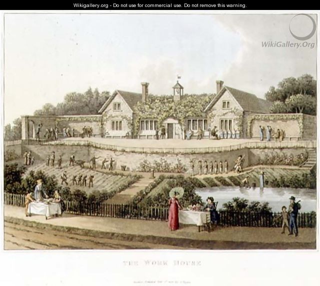 The Work House, from Fragments on the Theory and Practice of Landscape Gardening, pub. 1816 - Humphry Repton