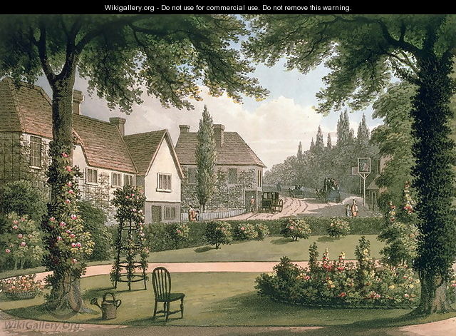View from My Own Cottage in Essex After from Fragments on the Theory and Practice of Landscape Gardening, pub. 1816 - Humphry Repton