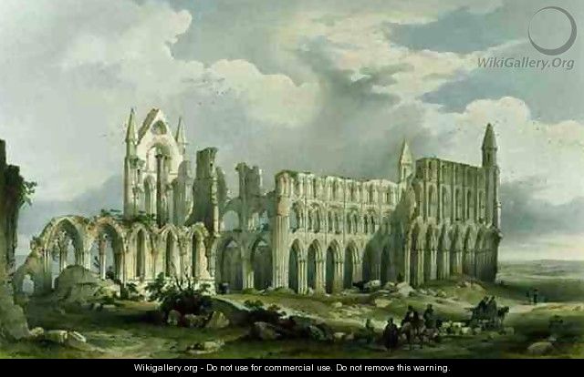 Whitby Abbey from the South West, from The Monastic Ruins of Yorkshire, engraved by George Hawkins 1819-52, 1842 - William Richardson