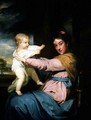 Portrait of Caroline, Duchess of Marlborough with her daughter Lady Caroline Spencer oil on canvas 1764-67 - Sir Joshua Reynolds