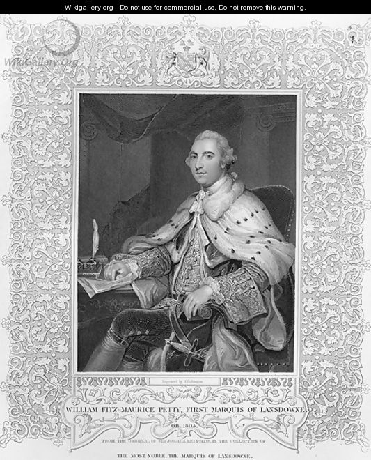 William Fitz-Maurice Petty, First Marquis of Lansdowne, engraved by H. Robinson - Sir Joshua Reynolds