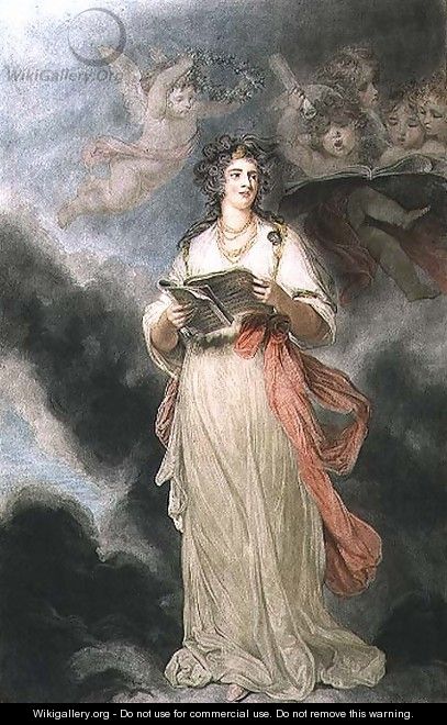 Elizabeth Billington 1768-1818 as St. Cecilia, engraved by James Ward 1769-1859, 1803 - Sir Joshua Reynolds