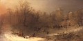 A Winter Landscape with curlers on a frozen lake - John Ritchie