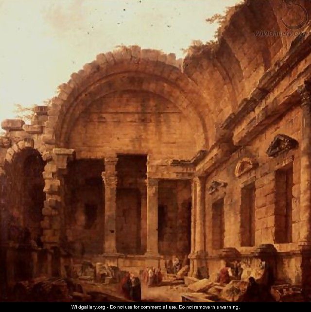 Interior of the Temple of Diana at Nimes, 1787 - Hubert Robert
