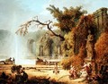 Romantic garden scene - Hubert Robert