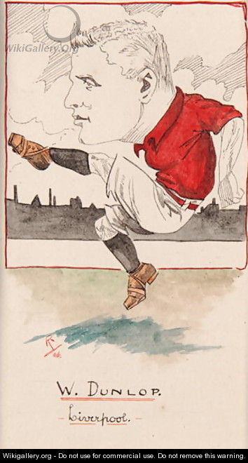 Billy Dunlop, Liverpool, drawing for a set of cigarette cards, 1907 - Rip