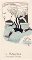 Jock Rutherford, Newcastle United, drawing for a set of cigarette cards, 1907 - Rip
