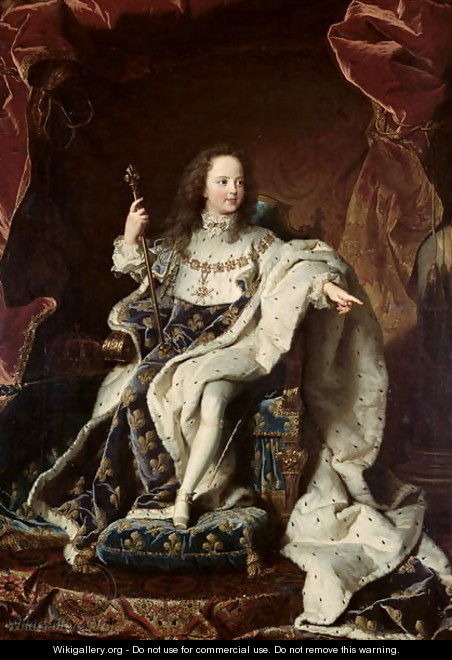 Portrait of Louis XV 1710-74 in Coronation Robes, 1715 - Hyacinthe Rigaud