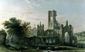 Kirkstall Abbey from the South East, from The Monastic Ruins of Yorkshire, engraved by George Hawkins 1819-52, 1842 - William Richardson
