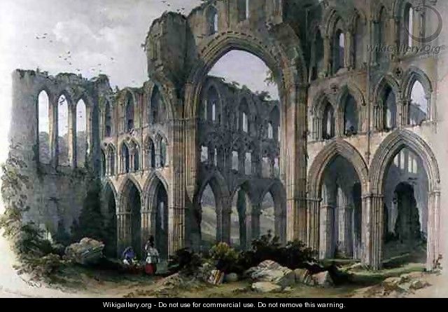 Rievaulx Abbey, the Transept and Choir, from The Monastic Ruins of Yorkshire, engraved by George Hawkins 1819-52, 1843 - William Richardson