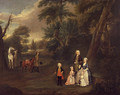 Thomas Hill of Tern, and his family in a landscape, 1730 - Charles Phillips