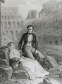 Francois Rene 1768-1848 Vicomte de Chateaubriand and Pauline de Beaumont in the ruins of the Colosseum, illustration from Memoires d'Outre-Tombe by Chateaubriand, engraved by Jean Charles Pardinel 1808-c.1861 - (after) Philippoteaux, Felix