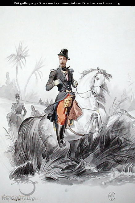 Henri dOrleans 1822-97 Duke of Aumale at Muzayah, from Album Afrique 1835-45, 1840 - Felix Philippoteaux
