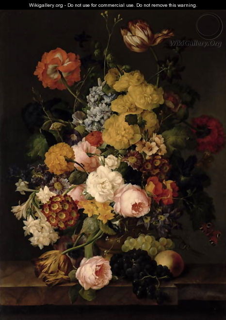 Still Life - Roses, tulips and other flowers - Franz Xaver Petter