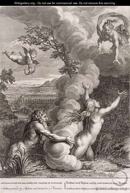 Arethusa Pursued by Alpheus and Turned into a Fountain, 1731 - Bernard Picart