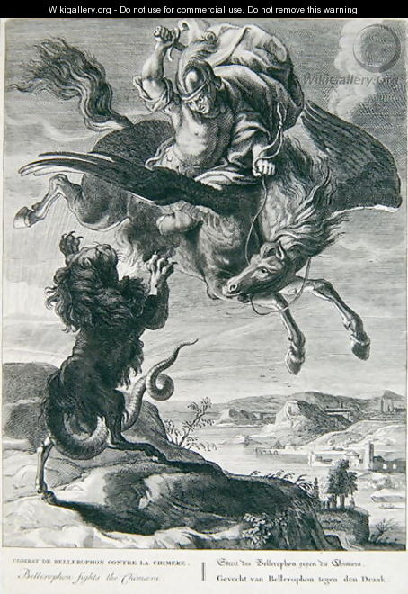 Bellerophon fights the Chimera - Bernard Picart