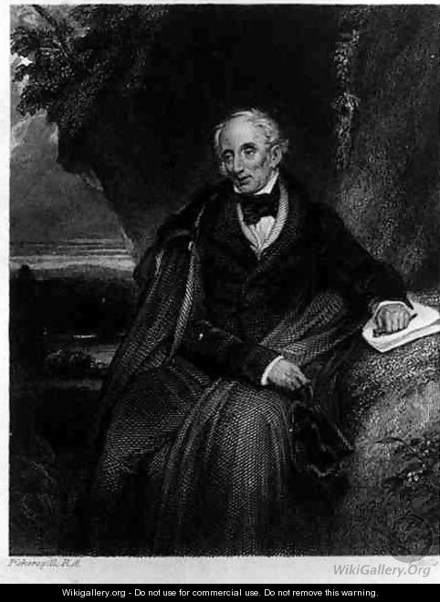 Portrait of William Wordsworth 1770-1850, engraved by C.Rolls - Frederick Richard Pickersgill