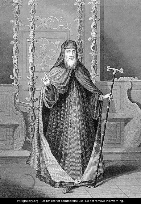 The Greek Patriarch of Constantinople, 18th century, engraved by C. Holl, from World Religion, published by A. Fullarton and Co. - (after) Picart